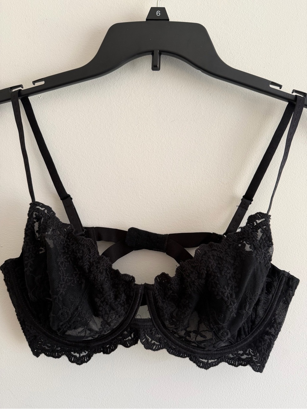 NWOT Free People Intimately Black Lace Underwire Bra Sz 36C